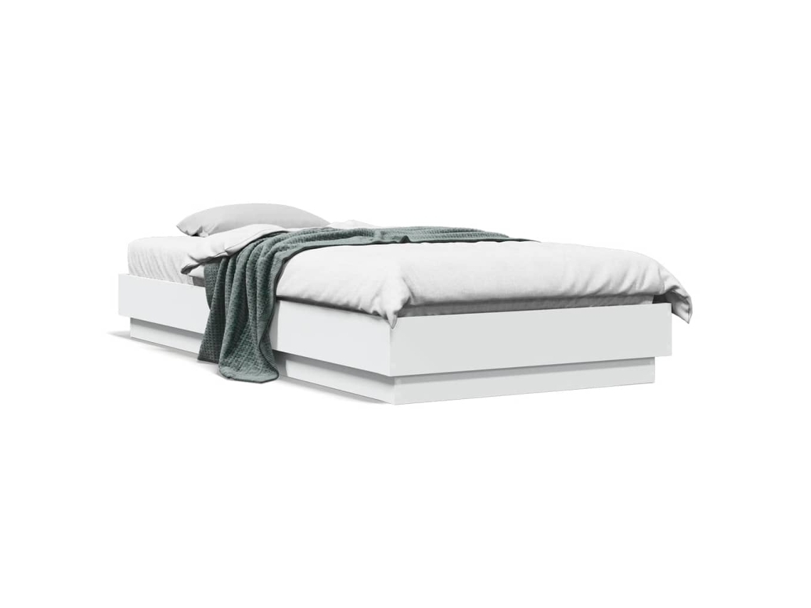 Estructura De Cama Con Luces Led Blanco 100x200 Cm