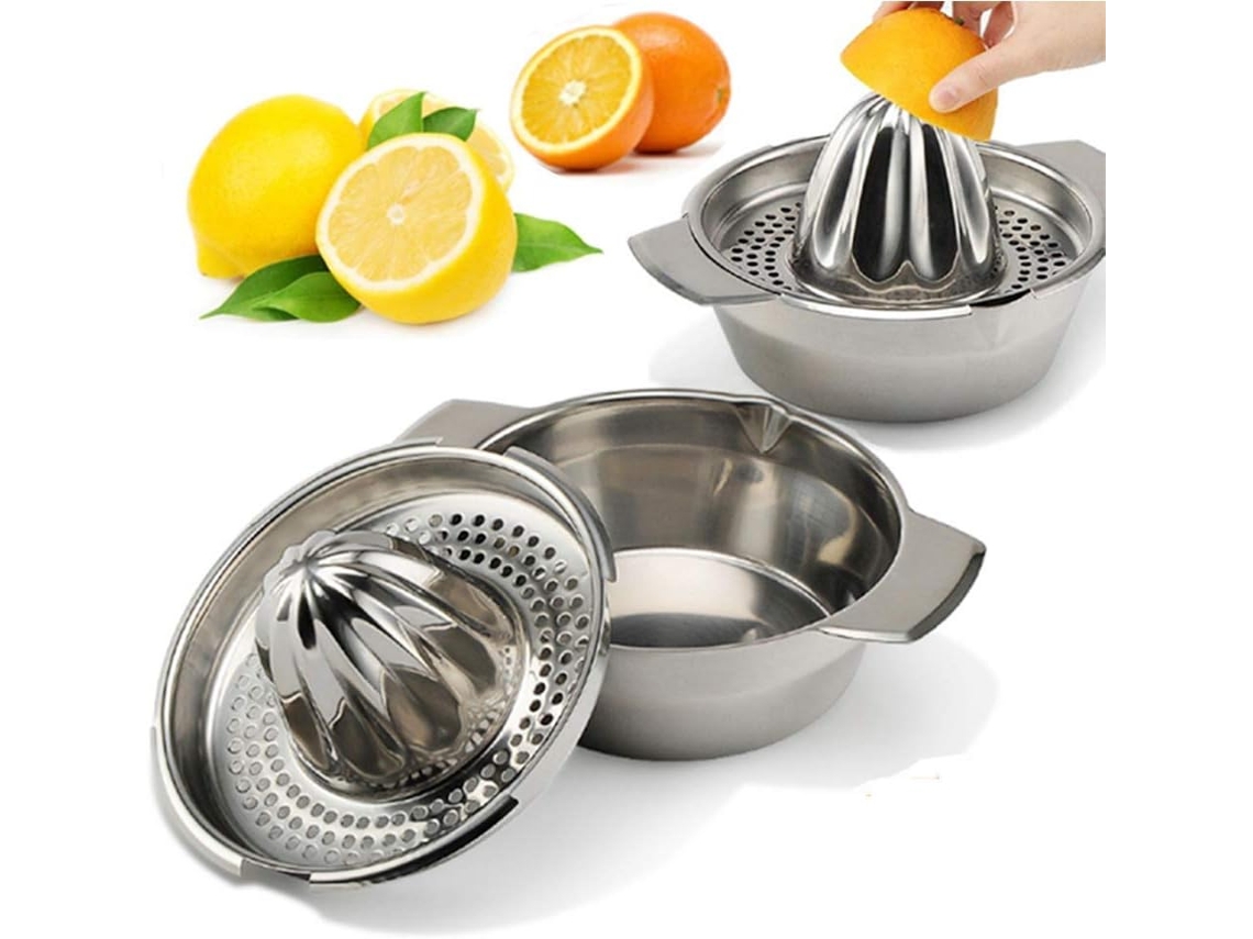 Exprimidor De Limones Con Recipiente, Acero Inoxidable.