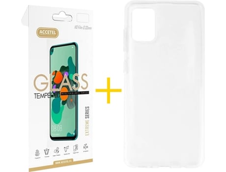 Kit Funda + Protector de Pantalla Samsung Galaxy A51 5G ACCETEL Liso 1 (Transparente)