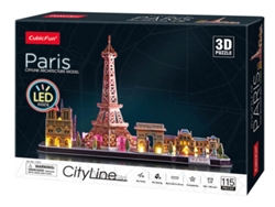 Puzzle 3D Torre Eiffel Paris Led (8 años - 115 piezas)