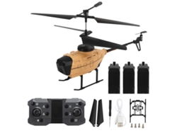 Helicóptero Teledirigido Con Sistema Automático De Evasión De Obstáculos, Cámara Dual 4k Y 3 Baterías - Amarillo Terra