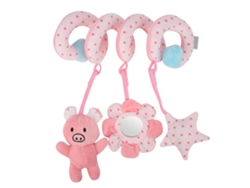 Juguete Colgante Para Cochecito De Bebé, Espiral Con Sonajero, Peluche Rosa Para Niños