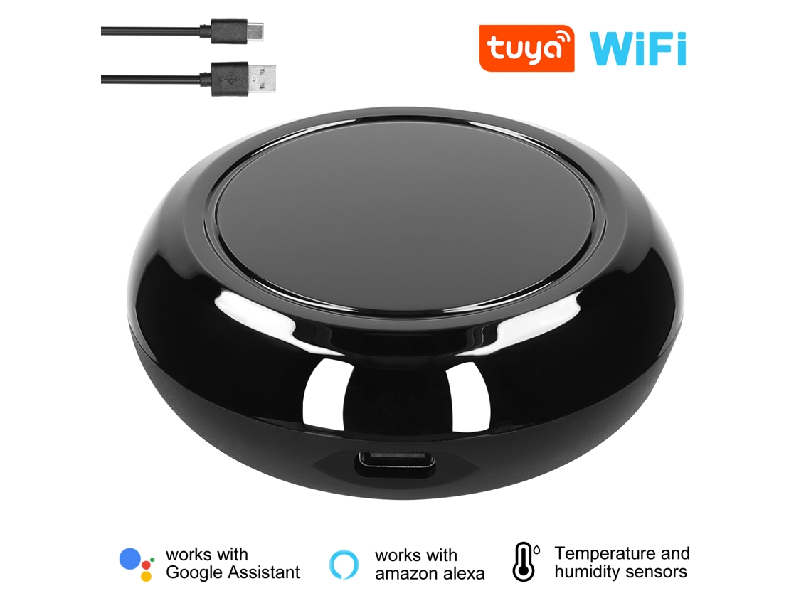 Mando A Distancia Universal Por Infrarrojos Y Wifi De Tuya Con Sensor De Temperatura Y Humedad, Compatible Con Alexa.