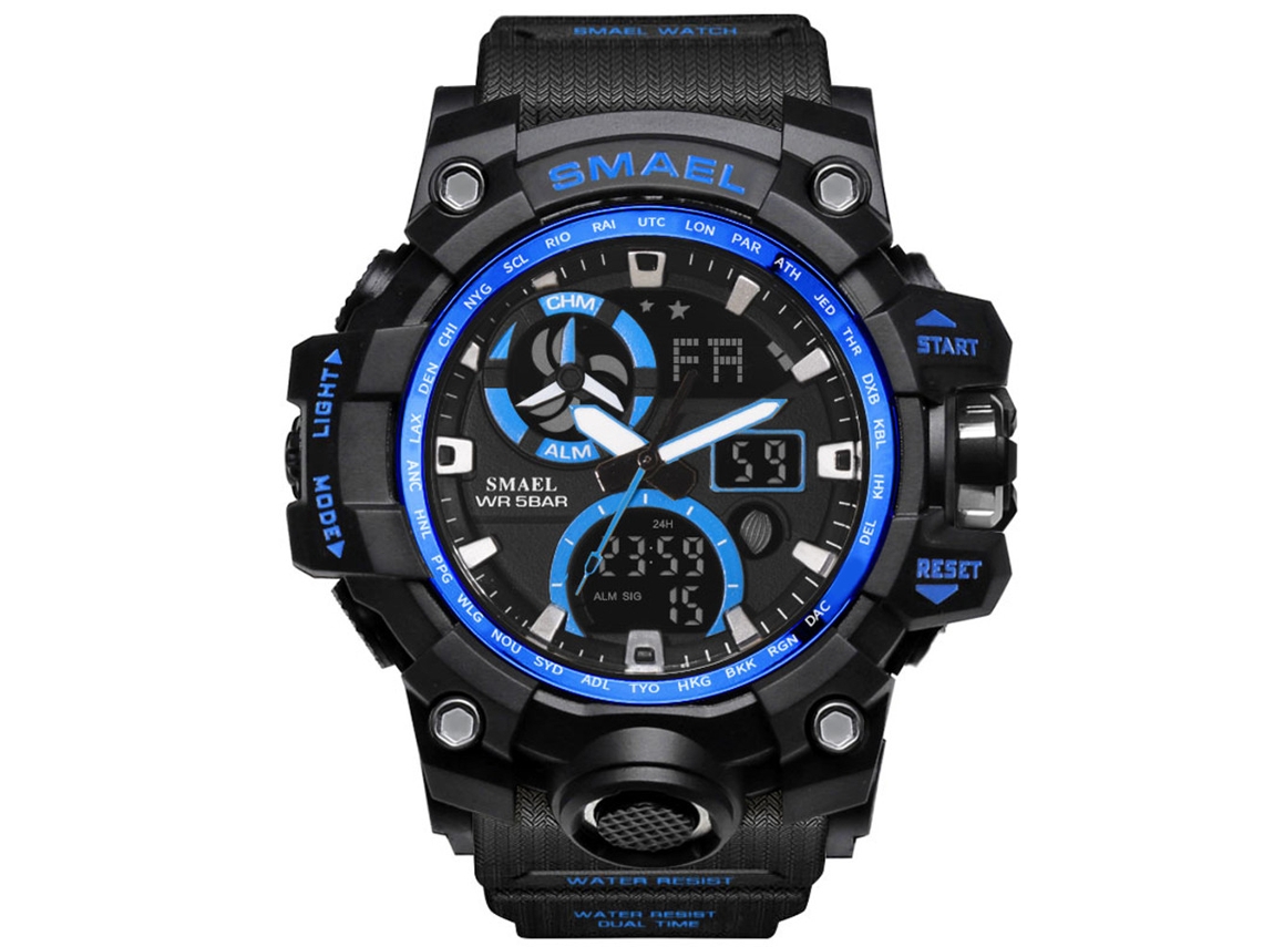 Reloj Deportivo Impermeable Con Correa De Pu Luminoso Para Hombre Smael Azul