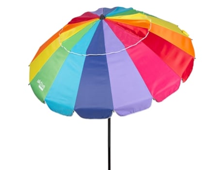 Sombrilla playa antiviento Ø206 cm multicolor c/mástil inclinable AKTIVE