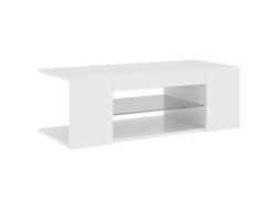 Maison Exclusive - Mueble De Tv Con Luces Led Blanco Brillante 90x39x30 Cm