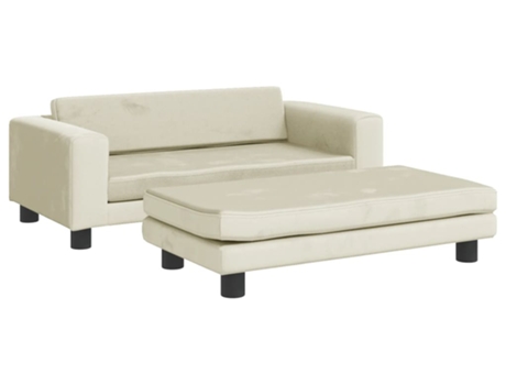 Cama para perros con extensión terciopelo crema 100x50x30 cm VIDAXL