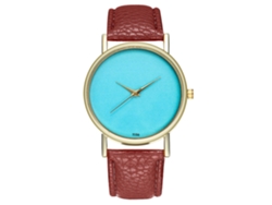 Reloj De Cuero Pu Simple Unisex Con Dial Redondo Para Mujeres Y Hombres De Cuarzo Café