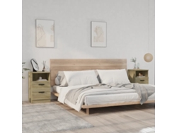 Pack 2 Uds Mesita De Noche | Mesilla De Noche Madera Contrachapada Color Roble Sonoma Wsd462866