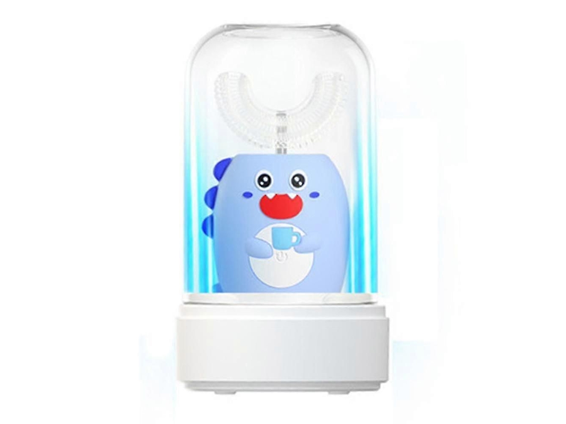 Escova De Dentes Elétrica Automática Azul Infantil Em Formato De U Com Tecnologia Inteligente, Sem Fio E Recarregável.