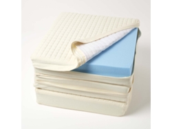Homescapes Cream Quilted Cotton 3 Seater Orthopaedic Booster Cushion Cover