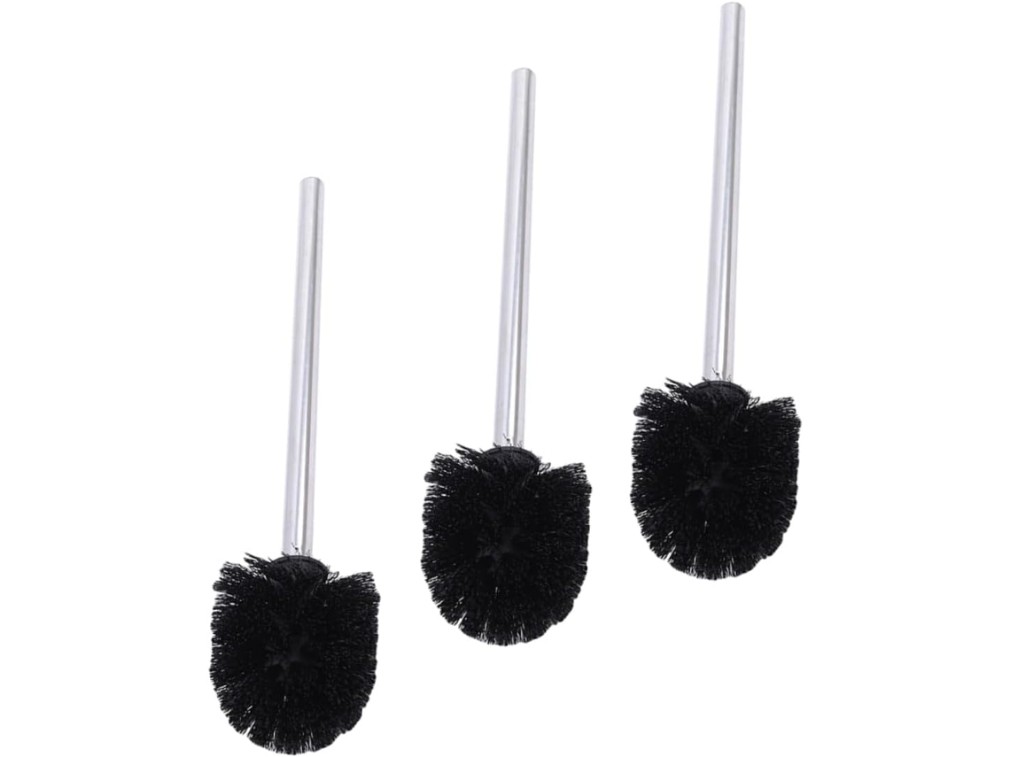 Juego de 3 cepillos de limpieza de plástico negro para productos de limpieza del hogar. Cepillos de repuesto para el hogar. Slowmoose