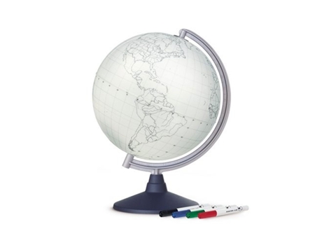 Globo terráqueo borrable interactivo Ø 30 cm - Blanco