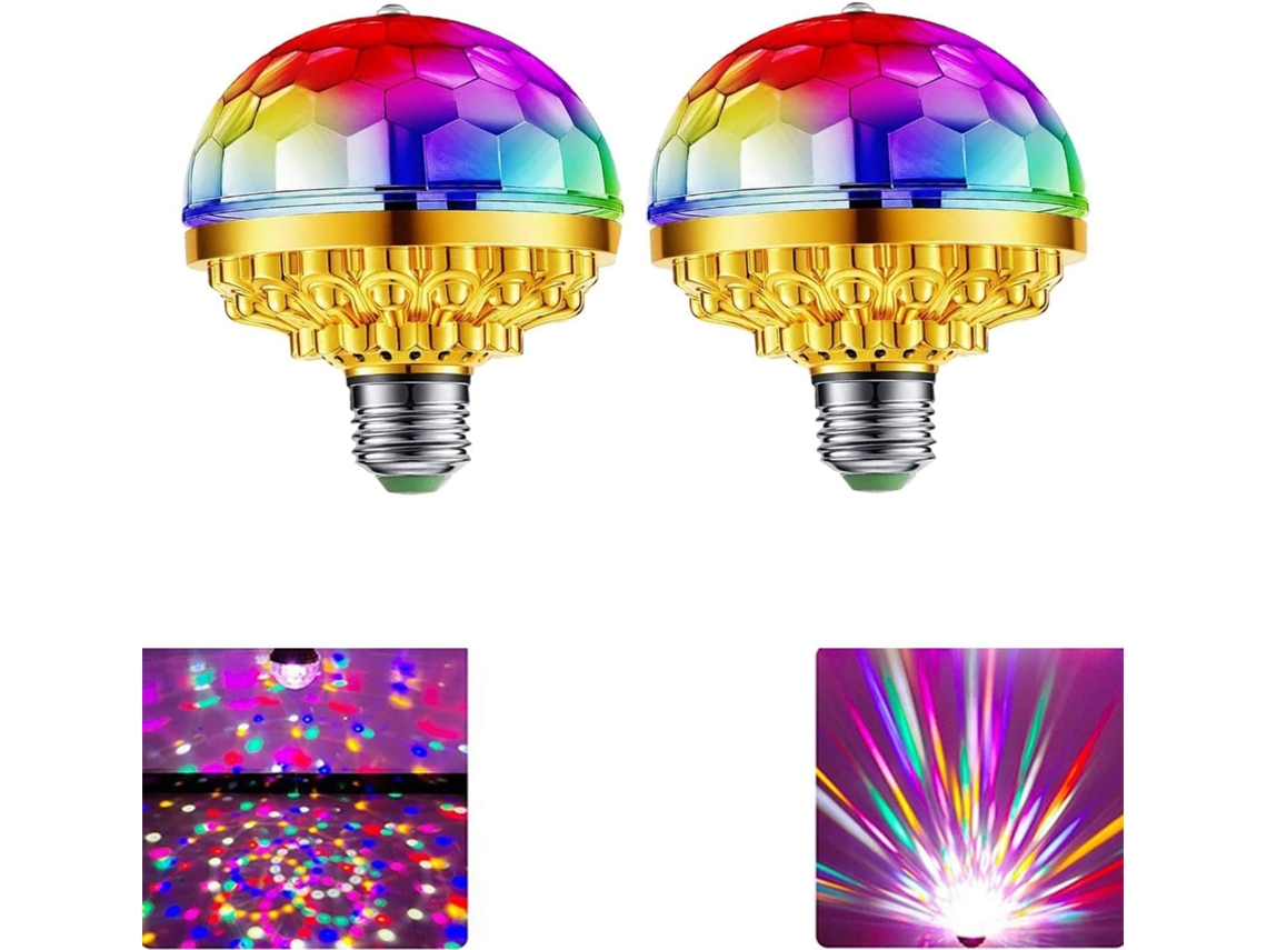 Luces de discoteca coloridas, CA 85-265 V, E26/E27, ideales para fiestas de baile en casa (paquete de 2)