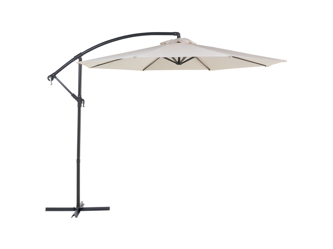 Sombrilla voladiza BELIANI Ravenna de Poliéster Beige 300x300x240