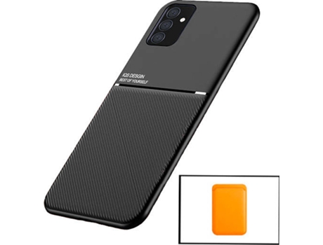 Kit Funda Magnetic Lux y Magnetic Wallet Naranja Samsung Galaxy M52 5G PHONECARE Negro