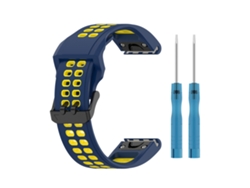 Correa De Repuesto De Silicona Quickfit De 20 Mm Para Garmin Fenix ​​6s Pro/fenix ​​7s/fenix ​​5s (azul-amarillo) Siurn