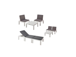 Mesa Baja 2 Sillones/tumbona Duetto Blanca Conjunto