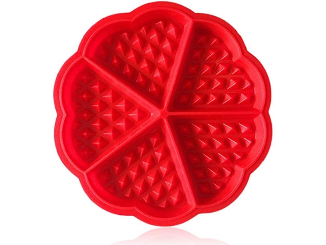 Molde De Silicona Antiadherente Para Gofres, Ideal Para Recetas De Gofres Y Desayunos De Slimming World, Color Rojo.