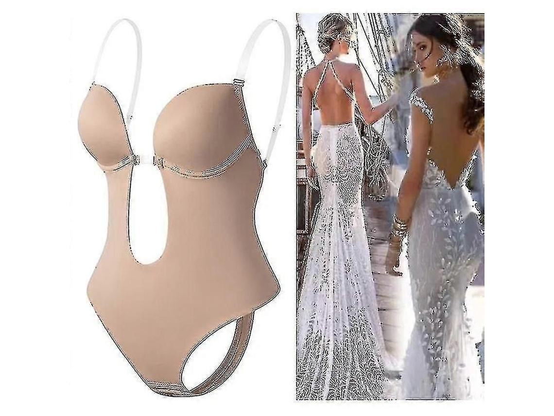 Sujetador Moldeador Sin Espalda Para Mujer Escote V Profundo Sin Costuras Traje De Forma Invisible Para Boda 3xl Complexión