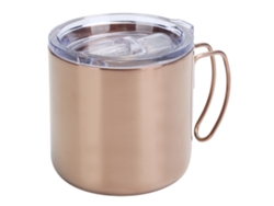 Taza de café retro de acero inoxidable 304 con tapa antiquemaduras