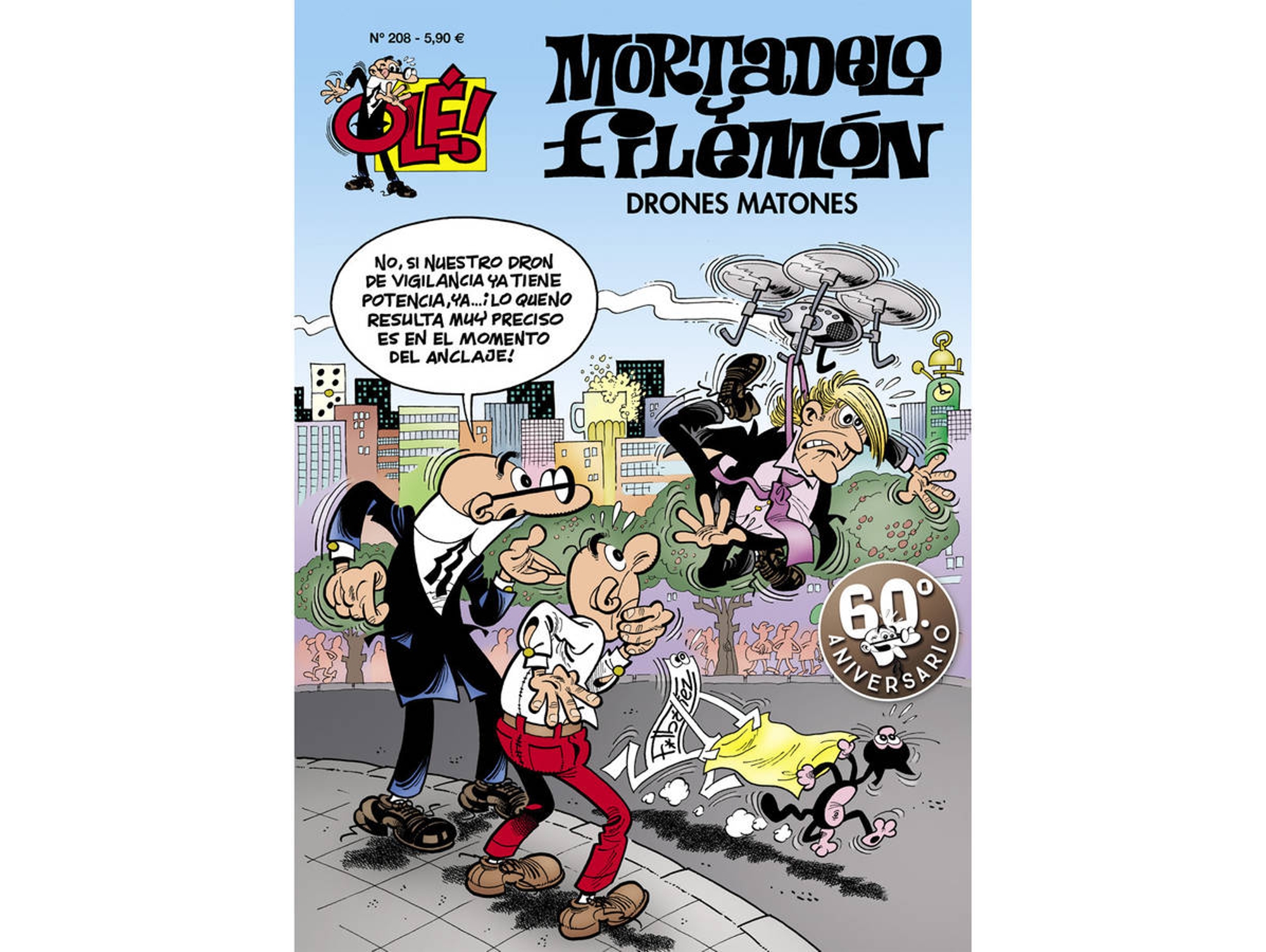 Libro Drones matones - Olé! mortadelo 208 de Francisco Ibáñez