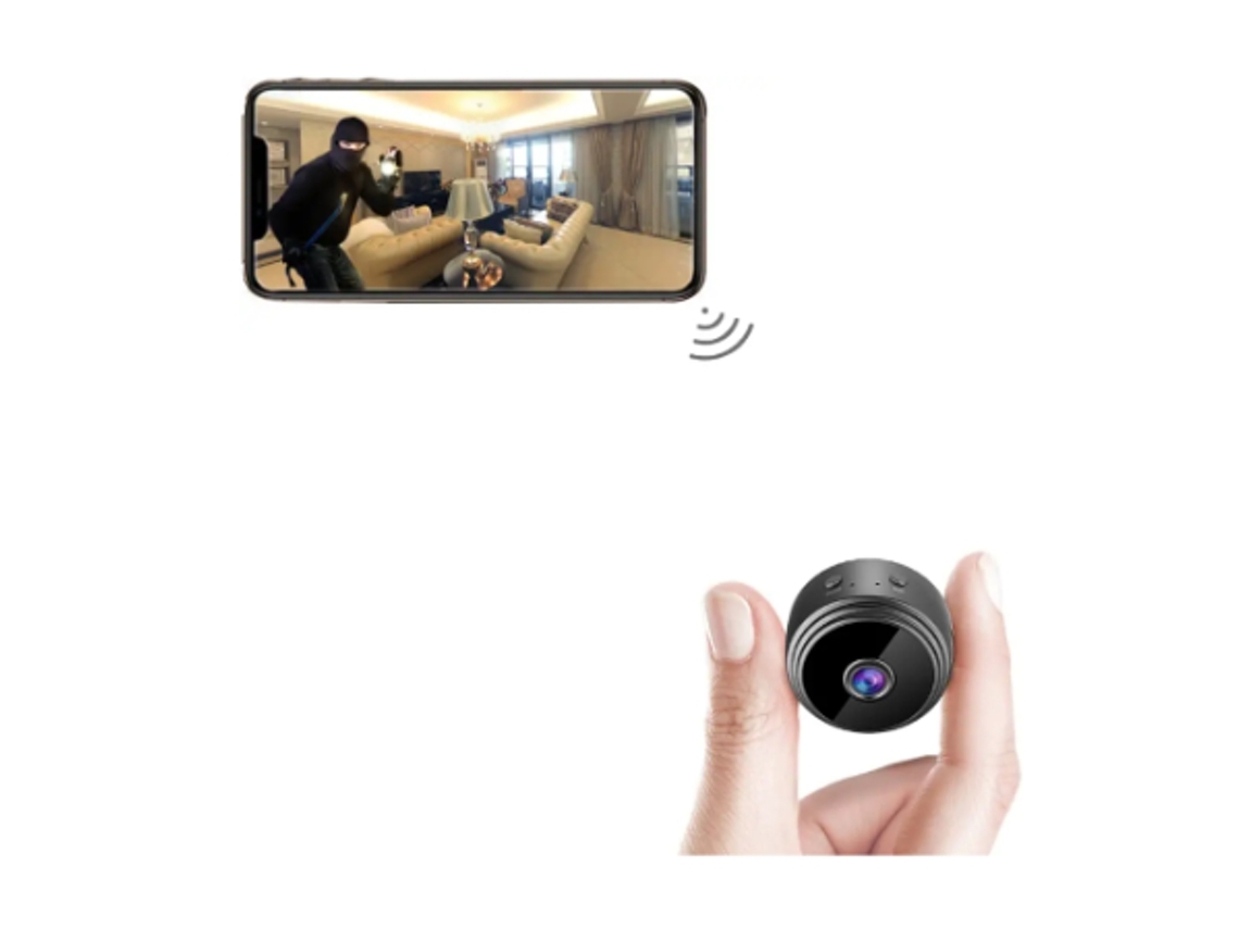 Cámaras ocultas para seguridad del hogar, minicámara espía HD 1080P, wifi, visión remota inalámbrica, detección de movimiento, visión nocturna, color negro USHION