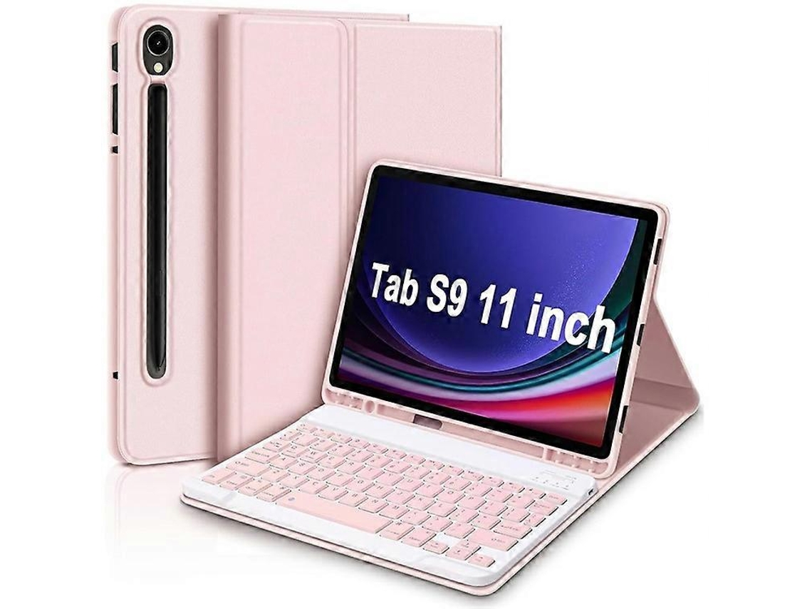 Funda con teclado Bluetooth Sk X510 para tableta compatible con Samsung Galaxy Tab S9 Fe SM X510/X516/X518 y funda abatible de PU Facpoet