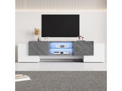 Mueble Tv 180x40x46.5 Cm - Tv Schrank Con Bluetooth-led, Lowboard Para Televisores De 60/65/70 Pulgadas - Blanco Y Gris