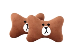 2026-40580-2 Almohadas Cabeza Coche, Almohada Cuello Carro Cómoda Suave, Diseño Ergonómico, Para Viaje Hogar Oficina (marrón)