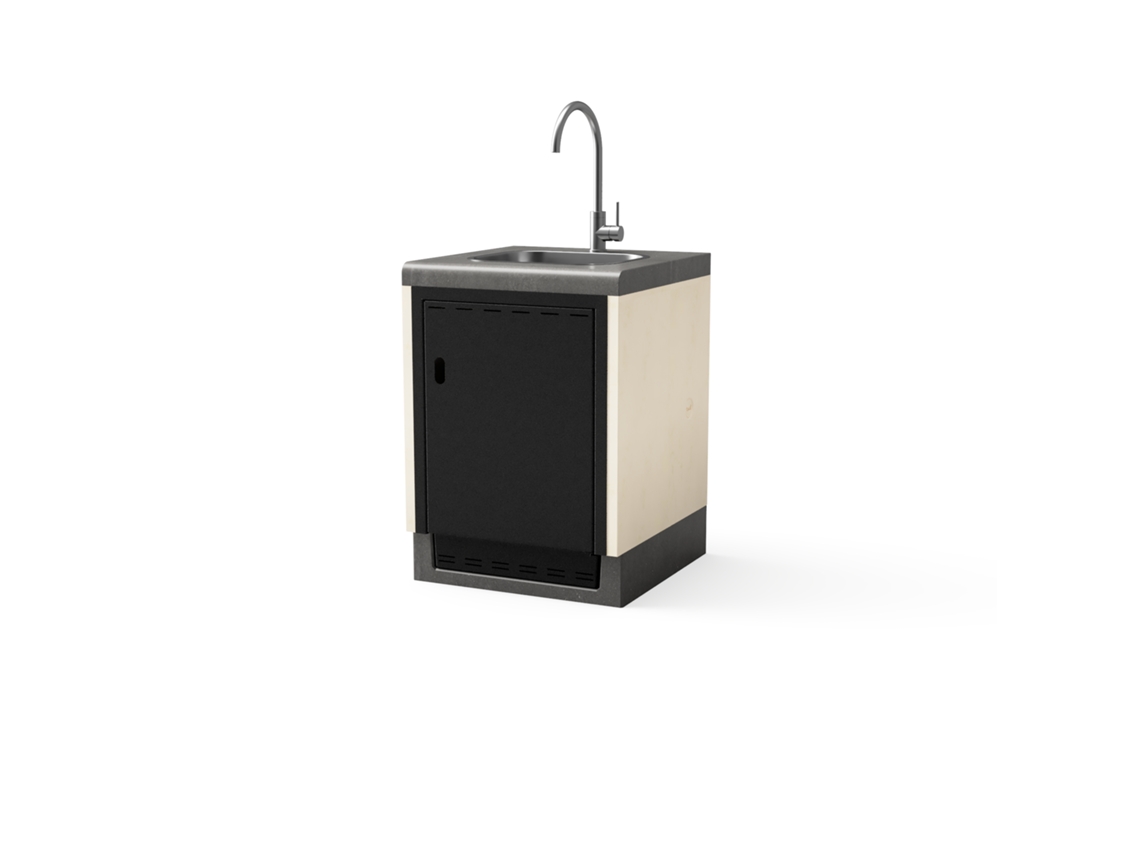 Módulo para Barbacoa TUOZI Kitaway 61 con fregadero y grifo (Blanco, Gris - 61x63x85cm)