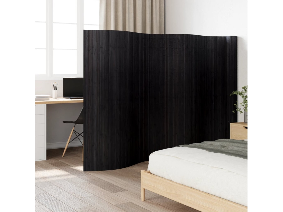 Separador de ambientes | Biombo de bambú negro 165x800 cm wsd974337 Adorável Casa