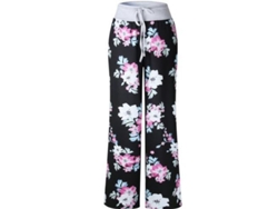 2026-pantalones Amplios De Descanso Con Estampado Floral Y Cordón Ajustable Para Mujer L Black5