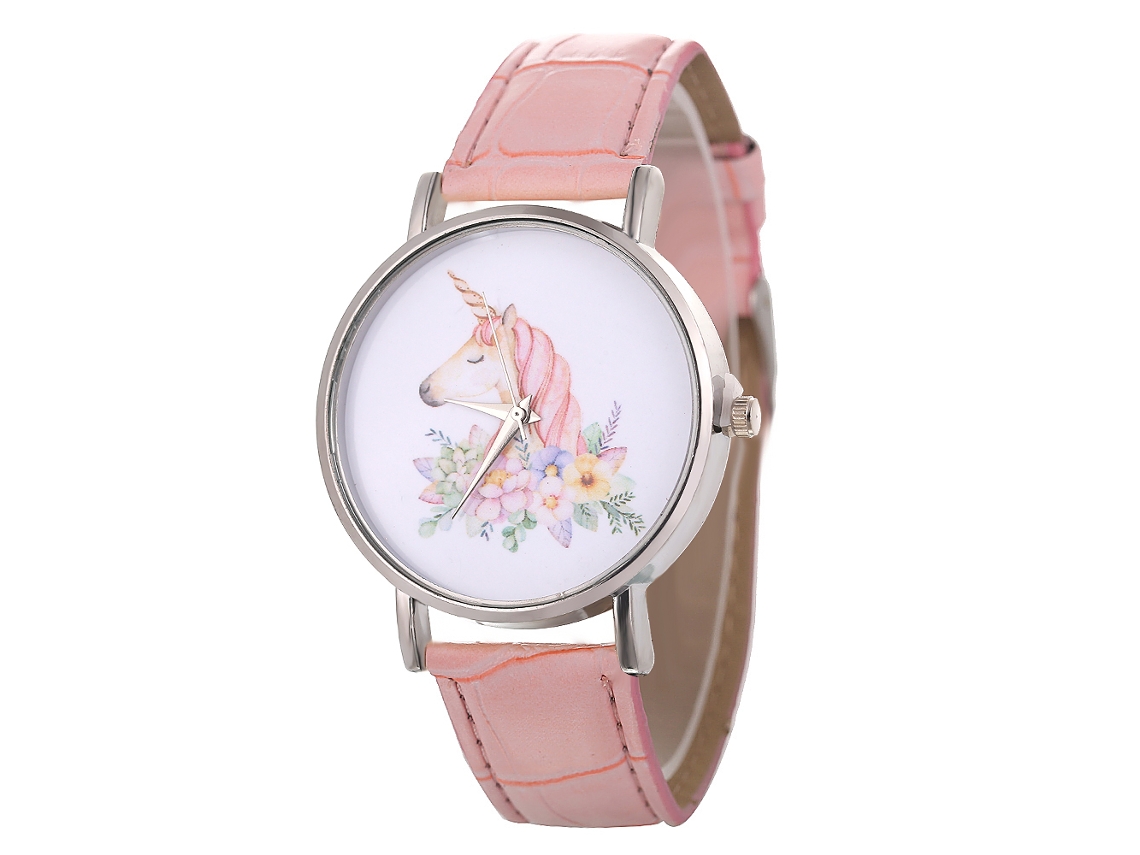 Reloj De Pulsera De Cuarzo Rosa Con Esfera Redonda De Aleación Para Parejas, Estilo Casual De Negocios.