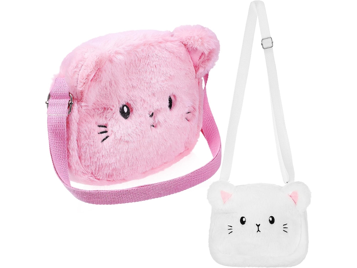Ciieeo Pack De 2 Bolsos De Hombro De Felpa Adorables Para Niños Y Niñas, Felpa Suave