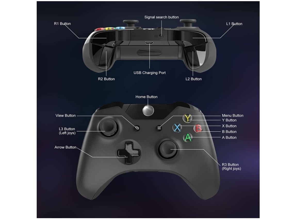Mando Xbox One ENZONS (Inalámbrico - Negro)