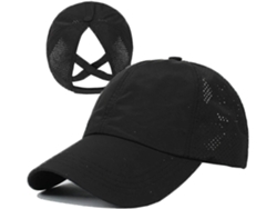 Gorro de cola de caballo ajustable para mujer con unión alta y peluda, de secado rápido.