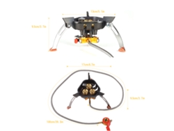 Estufa De Camping Plegable De 3 Nucleos 6800w Con Encendido Piezo Para Senderismo Y Acampada Portátil