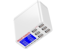 Estación De Carga Usb Multipuerto Con Pantalla Lcd, Potente Adaptador De Cargador Para