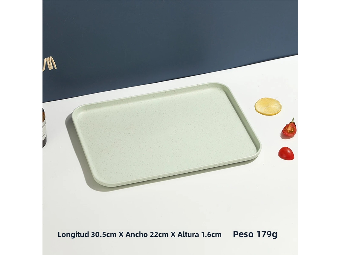 Bandeja rectangular de plástico para restaurantes y hogares, utilizada para colocar té y vasos. MDUG (verde M)