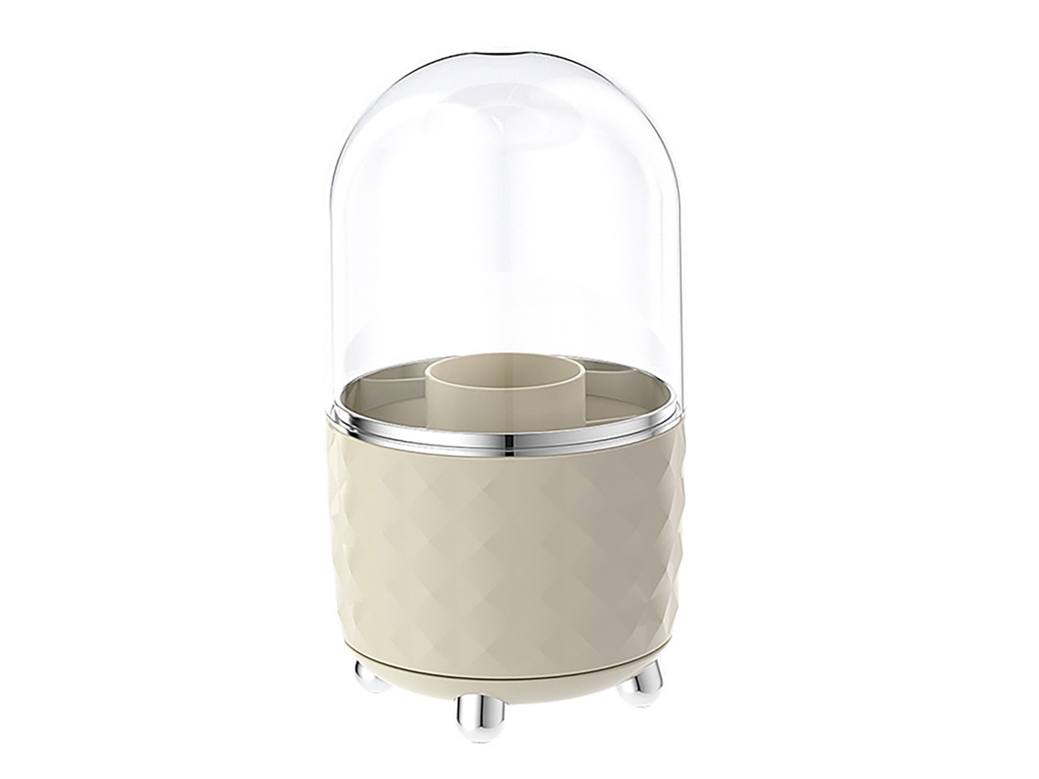 Portalápices Giratorio, Organizador De Maquillaje Y Material De Oficina, Plástico Blanco.