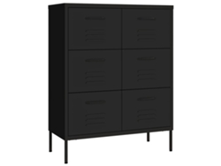 Armario de acero con cajones 80x35x101,5 cm Negro MAISON EXCLUSIVE