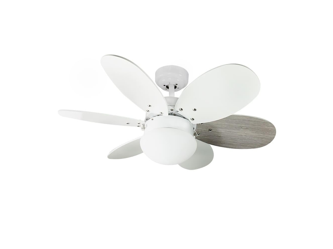 Ventilador Ac 1E27 Orion 762 Blanco/Gris Cristal Registro CRISTALRECORD