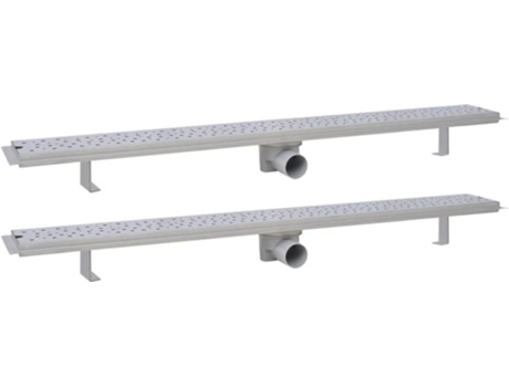vidaXL Desagüe ducha lineal 2 pzs burbuja 1030x140 mm acero inoxidable