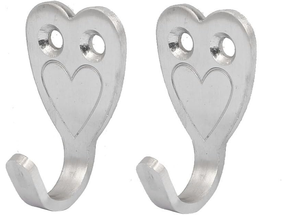 2 Piezas De Accesorios De Baño De Acero Inoxidable Con Base En Forma De Corazón Y Gancho Individual