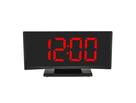 ELKUAIE Despertador digital LED de pantalla grande, reloj electrónico, reloj despertador curvo a la moda