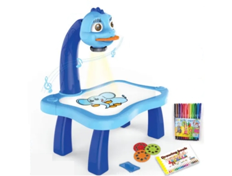 Mesa de Dibujo con Proyector Infantil Azul BEUNIK