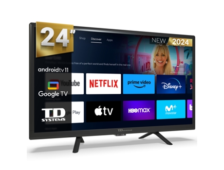 Smart TV 24 pulgadas HD Hey Google Official Assistant con control por voz. Televisor Android 11 - TD SYSTEMS PRIME24C19GLE