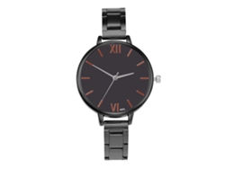 Reloj Analógico De Cuarzo Para Mujer Con Brazalete De Acero Sencillo Y Elegante (negro)