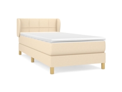 Maison Exclusive - Cama Box Spring Con Colchón Tela Color Crema 90x190 Cm
